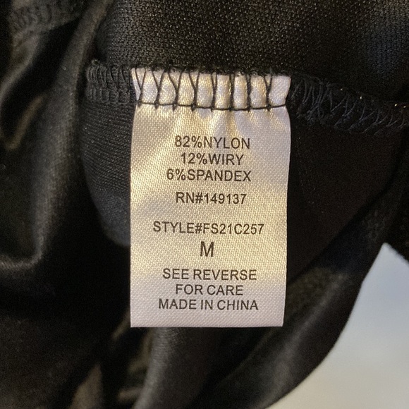 Fiestar Open Back Black and Gold Glitter Dress Size Medium - Picture 12 of 16